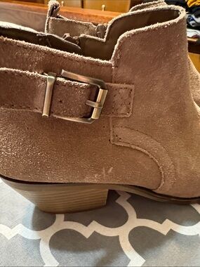 Sonoma Taupe Suede Ankle Bootie with Buckle 7 1/2 M